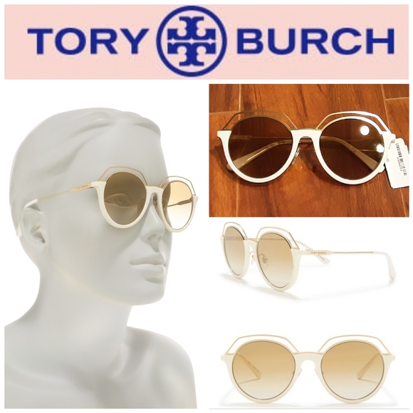 Tory Burch Accessories - Tory Burch ❇ 51 mm Vented Round Ivory Sunglasses